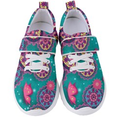 Floral Pattern, Abstract, Colorful, Flow Women s Velcro Strap Shoes by nateshop