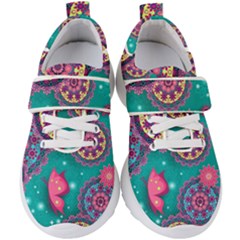 Floral Pattern, Abstract, Colorful, Flow Kids  Velcro Strap Shoes by nateshop