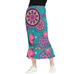 Floral Pattern, Abstract, Colorful, Flow Maxi Fishtail Chiffon Skirt by nateshop