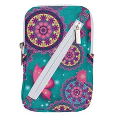 Floral Pattern, Abstract, Colorful, Flow Belt Pouch Bag (small) by nateshop