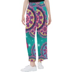 Floral Pattern, Abstract, Colorful, Flow Women s Pants  by nateshop