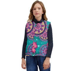 Floral Pattern, Abstract, Colorful, Flow Kid s Button Up Puffer Vest	 by nateshop