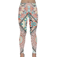 Flowers Pattern, Abstract, Art, Colorful Classic Yoga Leggings by nateshop