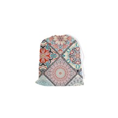 Flowers Pattern, Abstract, Art, Colorful Drawstring Pouch (xs) by nateshop