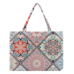 Flowers Pattern, Abstract, Art, Colorful Medium Tote Bag by nateshop