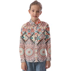 Flowers Pattern, Abstract, Art, Colorful Kids  Long Sleeve Shirt by nateshop