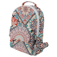 Flowers Pattern, Abstract, Art, Colorful Flap Pocket Backpack (small)