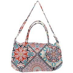 Flowers Pattern, Abstract, Art, Colorful Removable Strap Handbag