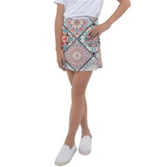 Flowers Pattern, Abstract, Art, Colorful Kids  Tennis Skirt by nateshop