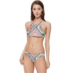 Flowers Pattern, Abstract, Art, Colorful Banded Triangle Bikini Set