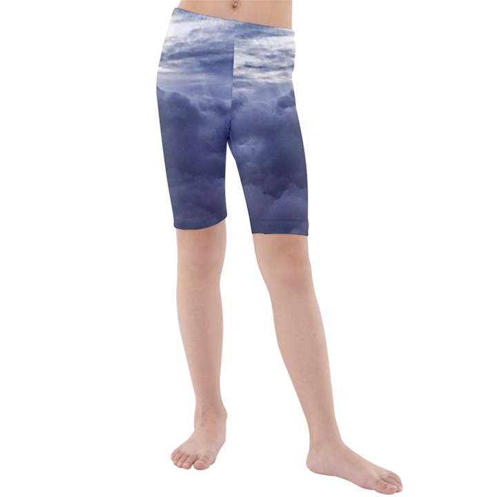 Majestic Clouds Landscape Kids  Mid Length Swim Shorts