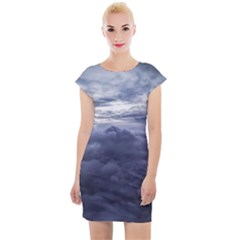 Majestic Clouds Landscape Cap Sleeve Bodycon Dress by dflcprintsclothing