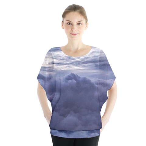 Majestic Clouds Landscape Batwing Chiffon Blouse by dflcprintsclothing