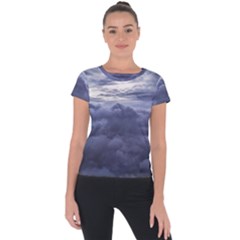 Majestic Clouds Landscape Short Sleeve Sports Top  by dflcprintsclothing