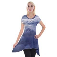 Majestic Clouds Landscape Short Sleeve Side Drop Tunic by dflcprintsclothing