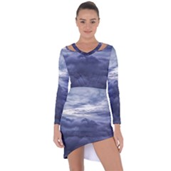 Majestic Clouds Landscape Asymmetric Cut-out Shift Dress by dflcprintsclothing