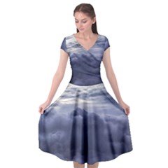 Majestic Clouds Landscape Cap Sleeve Wrap Front Dress by dflcprintsclothing