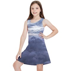 Majestic Clouds Landscape Kids  Lightweight Sleeveless Dress by dflcprintsclothing