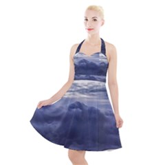 Majestic Clouds Landscape Halter Party Swing Dress  by dflcprintsclothing