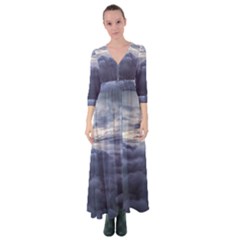 Majestic Clouds Landscape Button Up Maxi Dress by dflcprintsclothing