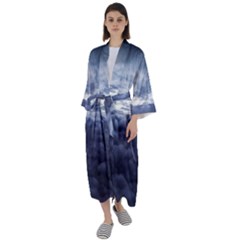 Majestic Clouds Landscape Maxi Satin Kimono by dflcprintsclothing