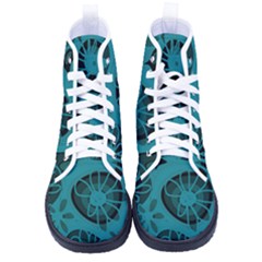 Mazipoodles Love Flowers - Just Dark Teal Women s High-top Canvas Sneakers by Mazipoodles