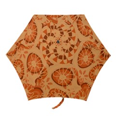 Mazipoodles Love Flowers- Just Orange Mini Folding Umbrellas by Mazipoodles