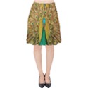 Peacock Feather Bird Peafowl Velvet High Waist Skirt View1