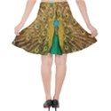 Peacock Feather Bird Peafowl Velvet High Waist Skirt View2