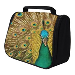 Peacock Feather Bird Peafowl Full Print Travel Pouch (small) by Cemarart