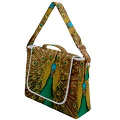 Peacock Feather Bird Peafowl Box Up Messenger Bag by Cemarart