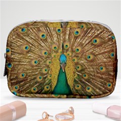 Peacock Feather Bird Peafowl Make Up Pouch (small) by Cemarart