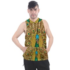 Peacock Feather Bird Peafowl Men s Sleeveless Hoodie by Cemarart