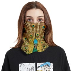 Peacock Feather Bird Peafowl Face Covering Bandana (two Sides) by Cemarart