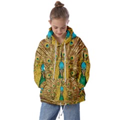 Peacock Feather Bird Peafowl Kids  Oversized Hoodie