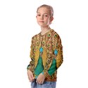 Peacock Feather Bird Peafowl Kids  Long Sleeve T-Shirt with Frill  View2