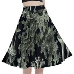 Weave Haeckel Lichenes Photobionten A-line Full Circle Midi Skirt With Pocket by Cemarart