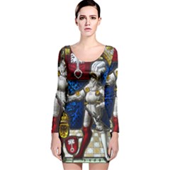 Knight Armor Long Sleeve Velvet Bodycon Dress