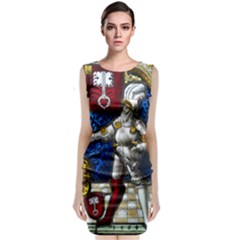 Knight Armor Sleeveless Velvet Midi Dress