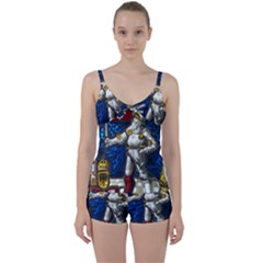 Knight Armor Tie Front Two Piece Tankini by Cemarart