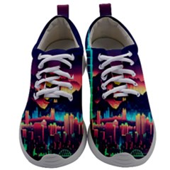 Cityscape Building Painting 3d City Illustration Mens Athletic Shoes by Bedest