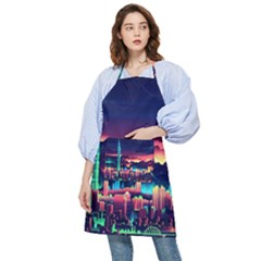 Cityscape Building Painting 3d City Illustration Pocket Apron by Bedest