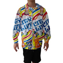 Colorful City Life Horizontal Seamless Pattern Urban City Kids  Hooded Windbreaker by Bedest