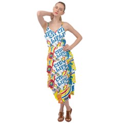 Colorful City Life Horizontal Seamless Pattern Urban City Layered Bottom Dress