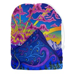 Blue And Purple Mountain Painting Psychedelic Colorful Lines Drawstring Pouch (3xl) by Bedest