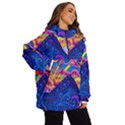 Blue And Purple Mountain Painting Psychedelic Colorful Lines Women s Ski and Snowboard Jacket View2