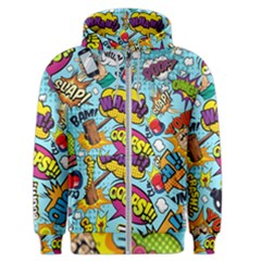 Vintage Tattoos Colorful Seamless Pattern Men s Zipper Hoodie by Bedest