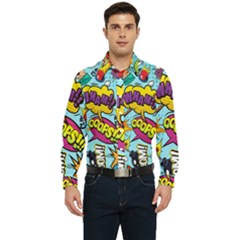 Vintage Tattoos Colorful Seamless Pattern Men s Long Sleeve  Shirt by Bedest