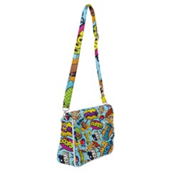 Graffiti Word Seamless Pattern Shoulder Bag With Back Zipper by Bedest