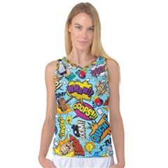 Graffiti Word Seamless Pattern Women s Basketball Tank Top by Bedest